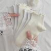 Women's Spring & Summer Cotton Mid-Tube Japanese Style Solid Color JK Lace Socks