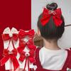 Милая красная лента-бантик для детей, заколка для волос Kawaii, годовая заколка для женщин и девочек, изысканные аксессуары для волос, подарки