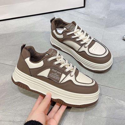 Студенческие туфли на платформе, женские, весна-осень 2025, универсальные дышащие нишевые ретро повседневные спортивные туфли женские