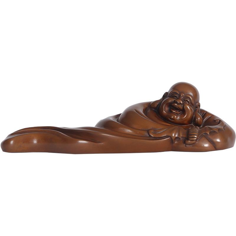 Red Copper Fu Around Buddha Home Office Desk Surface Panel Play Maitreya Car Small Ornaments