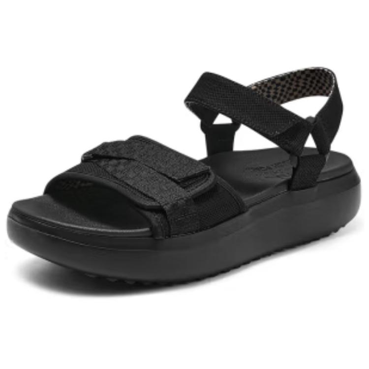 Skechers Pop Ups 3.0 Удобные Модные Сандалии на Липучке с Толстой Подошвой для Пляжа Женские Сандалии Черные 114807-BBK
