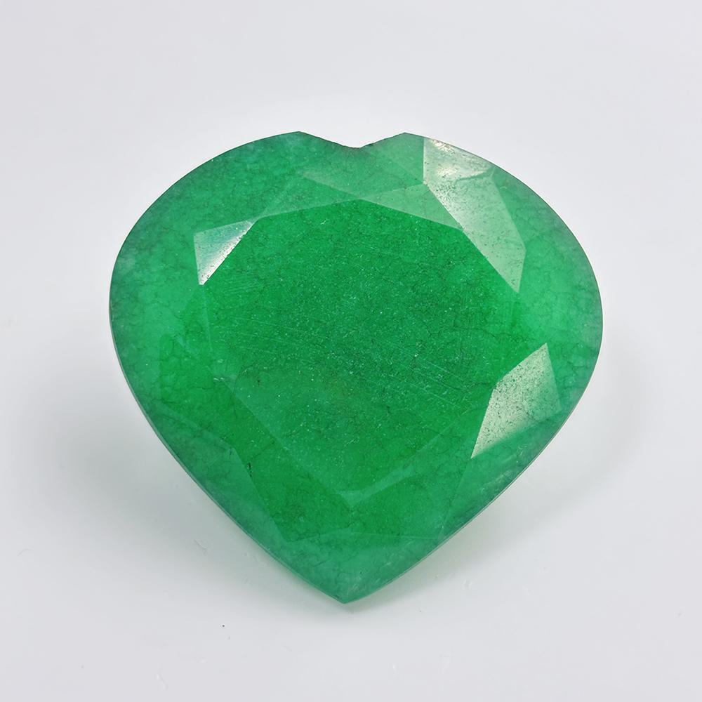 Natural Green Emerald Loose Gemstone 179.50 ct Heart Shape Colombian for Jewelry Making and Crafts