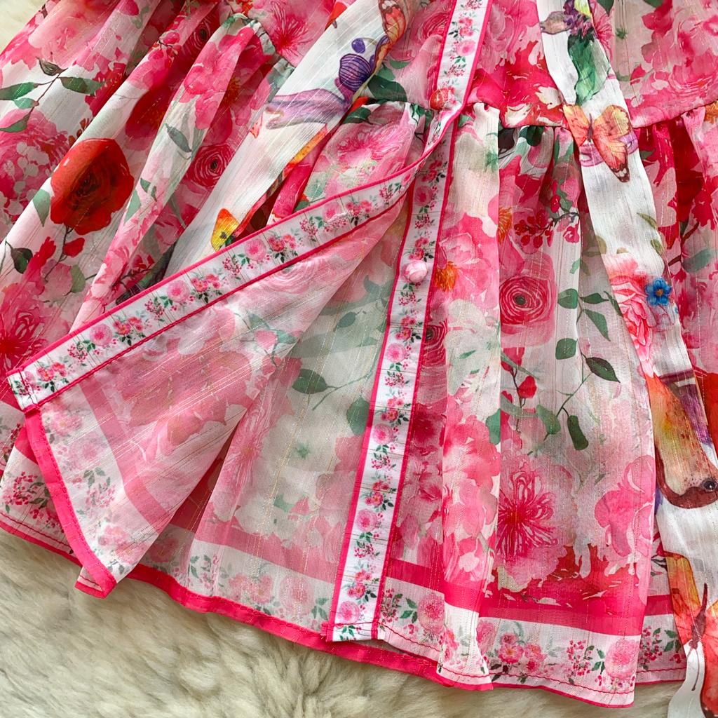 Spring Summer Women Lantern Sleeve Print Chiffon Mini Short Chic Boho Holiday Beach Lace-up Dresses