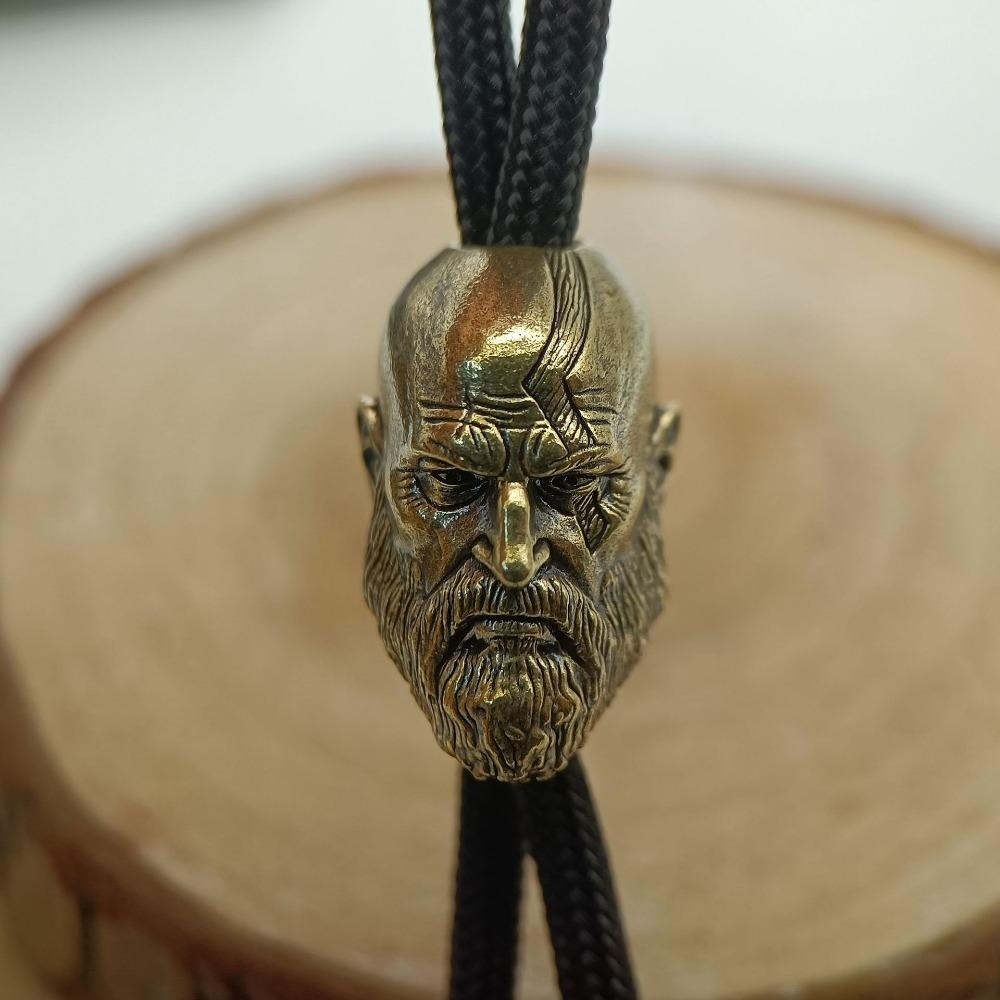 Длиннобородый спартанский воин латунный нож бусины EDC на открытом воздухе DIY паракорд плетеный шнур брелок подвески браслет амулеты ювелирные изделия аксессуар