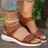 Foreign Trade Large Size 2025 Summer European and American New Daily Leisure One-word Velcro Women's Flat Sandals