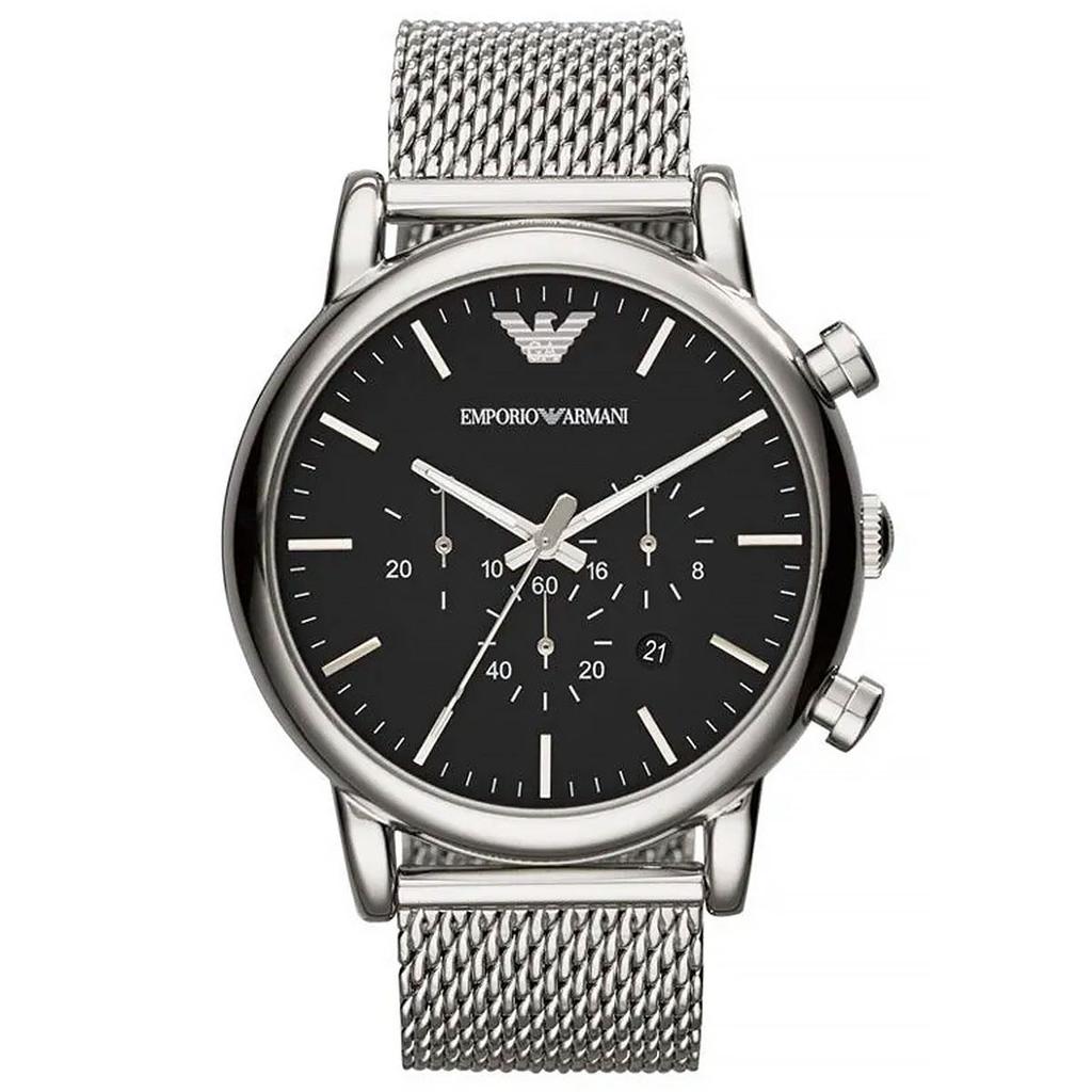 Emporio Armani AR1808 46 Mm Classic Chronograph Black Dial Men's Watch