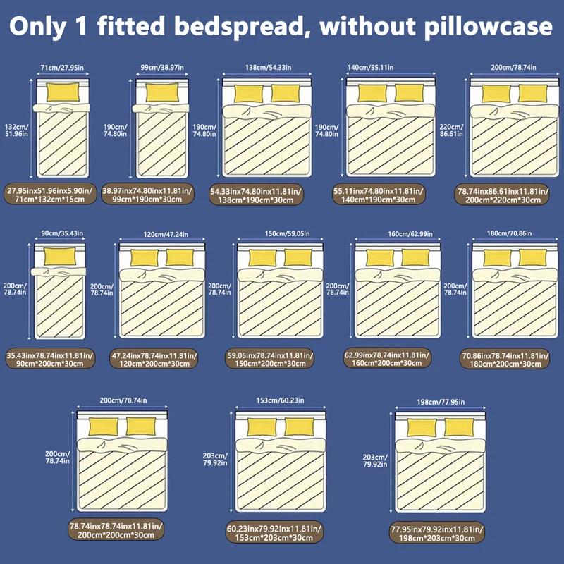 1 Simple Modern Butterfly Printed Matte Fitted Sheet, Bedroom Printed Bed Cover, Bedding (Excluding Pillowcases)