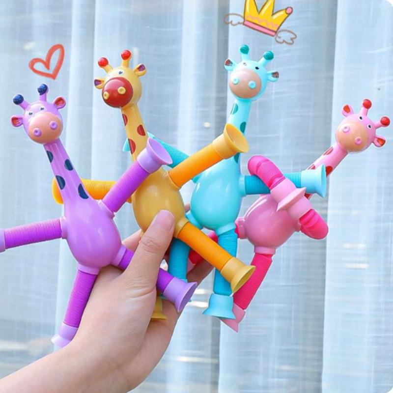 Colorful Stretchable Giraffe Squeeze Toy For Kids Cute Stress Relief 2023 Trendy