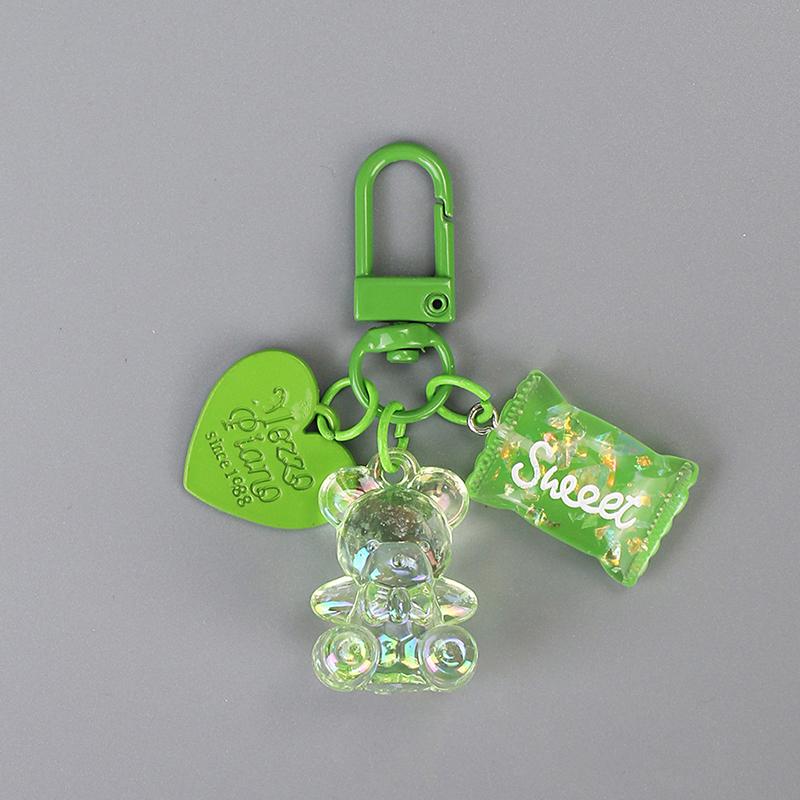 Cartoon Bling Heart Bear Animal Candy Keychain Keyring Creative Cute Bag Pendant