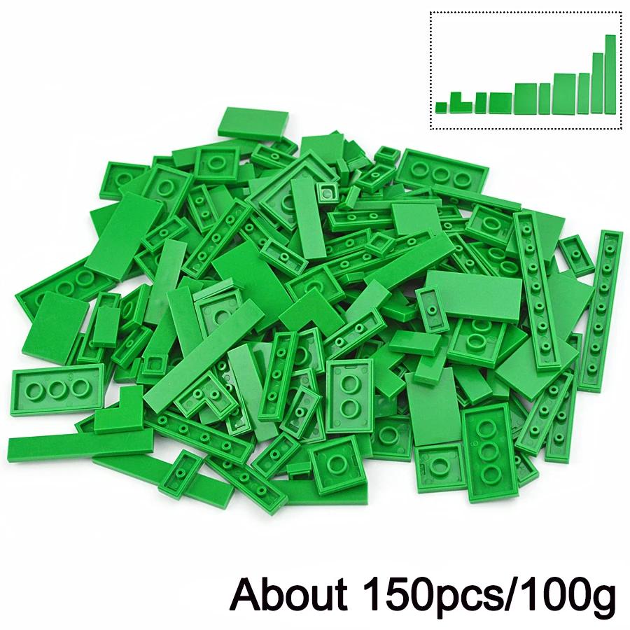 150 шт. Городские тонкие кирпичики Разноцветные DIY Модель Гладкие тонкие строительные блоки Игрушечные детали Крупногабаритные фигурки Образовательные детские игрушки Подарок