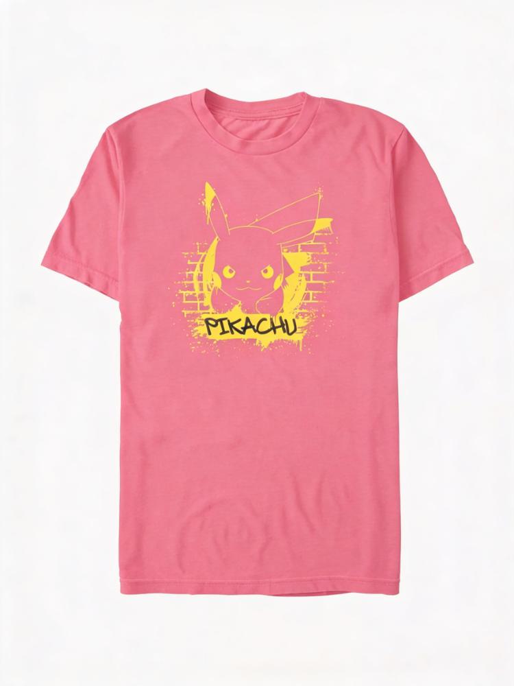 2026 New Pikachu Graffiti Graphic Print Retro Fashion Spring Unisexs Short Sleeve ParentChild Loose Comfort TShirt
