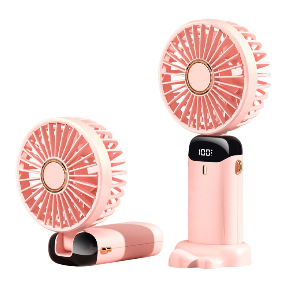 Rechargeable Handheld Fan 5 Speeds, Foldable, 90 Rotate, 190g