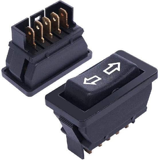 Weideer 2Pcs 5 Pin Car Window Switch 12V 20A Control Power Window Lift RV Slide Out Momentary Rocker Switch With Wiring Harness K-011-JT-X