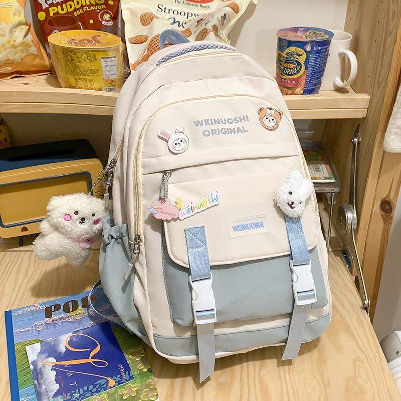School Bag Children's Primary School Students Color Matching School Backpack Female Middle School Students High Quality Fashion Junior High School