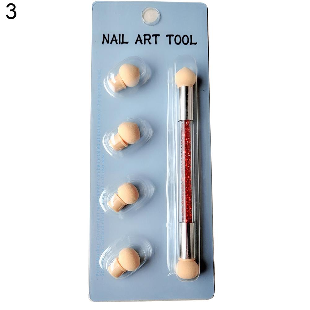 Puntos Nail Art Портативная моющаяся губка с двойной головкой, ручка для рисования, инструмент для нанесения точек