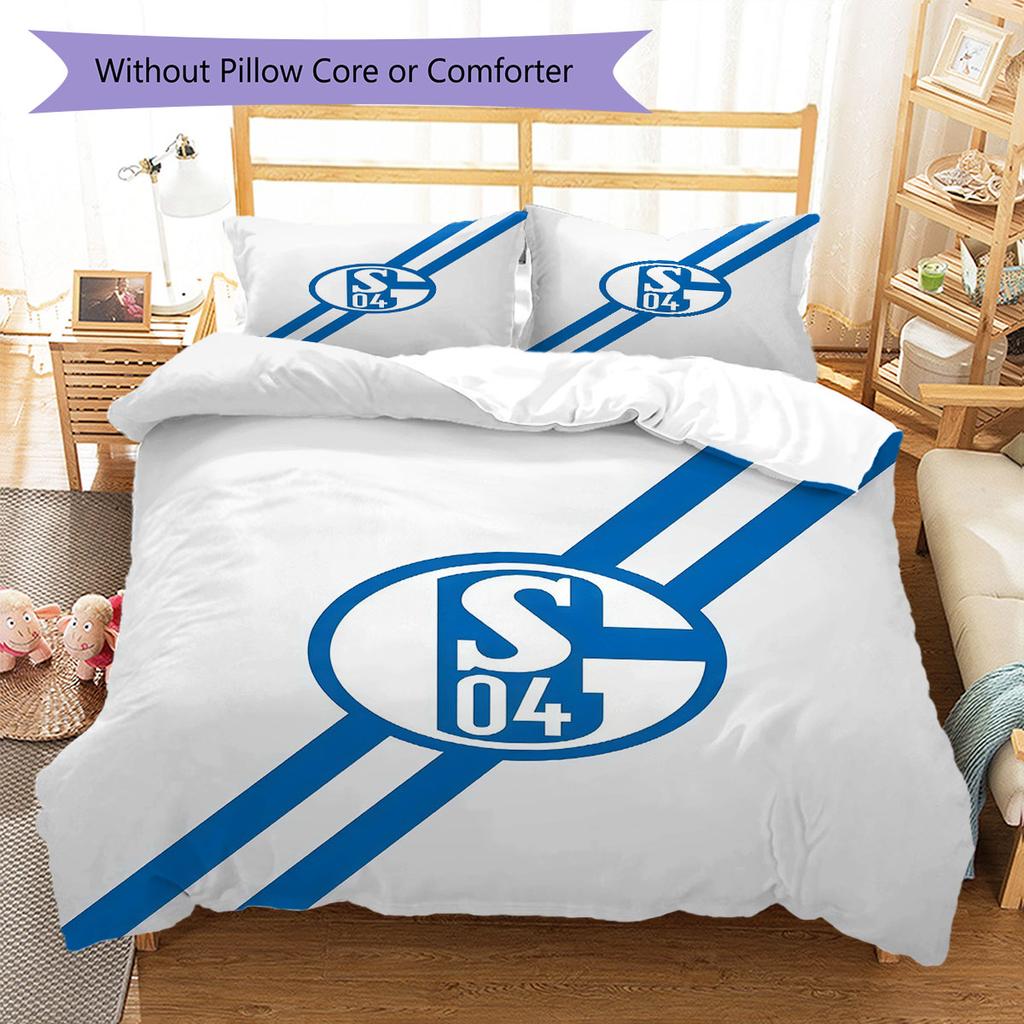 Schalke Bedding Quilt Set Quilt Cover Pillowcase Home Decoration Birthday Gift (1 * duvet cover + 2 * pillowcase, without core)