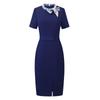 Женское профессиональное платье-карандаш Toluoman темно-синего цвета