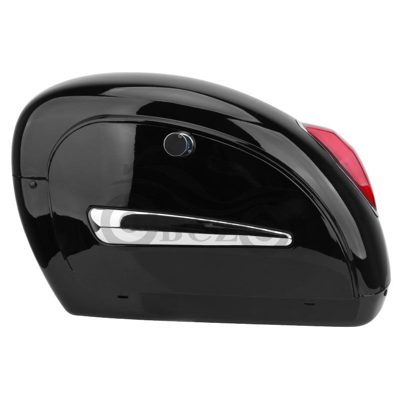 Черный Маленький Кофр с Фонарями для Мотоцикла Harley Cruiser Prince