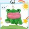 Fluffy Frog And Duck Keychain Charming Plush Doll For Couples Convertible Face