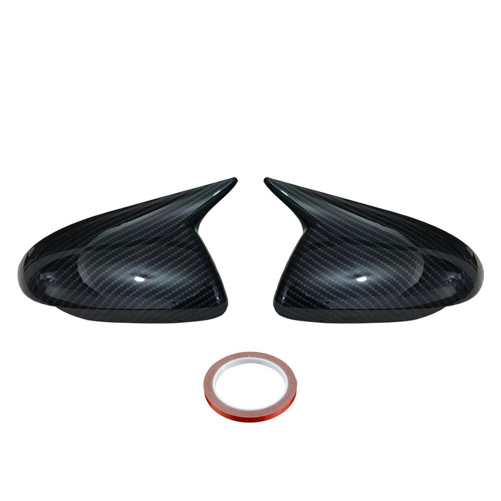 For Hyundai Accent Solaris 2017-2025 Rearview Side Mirror Cover Wing Cap Exterior Door Rear View Case Trim Carbon Fiber Look