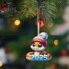Christmas Snowman Pendant Hanging Ornament with Lanyard Easy To Hang Cartoon Acrylic Pendant Xmas Tree Decoration