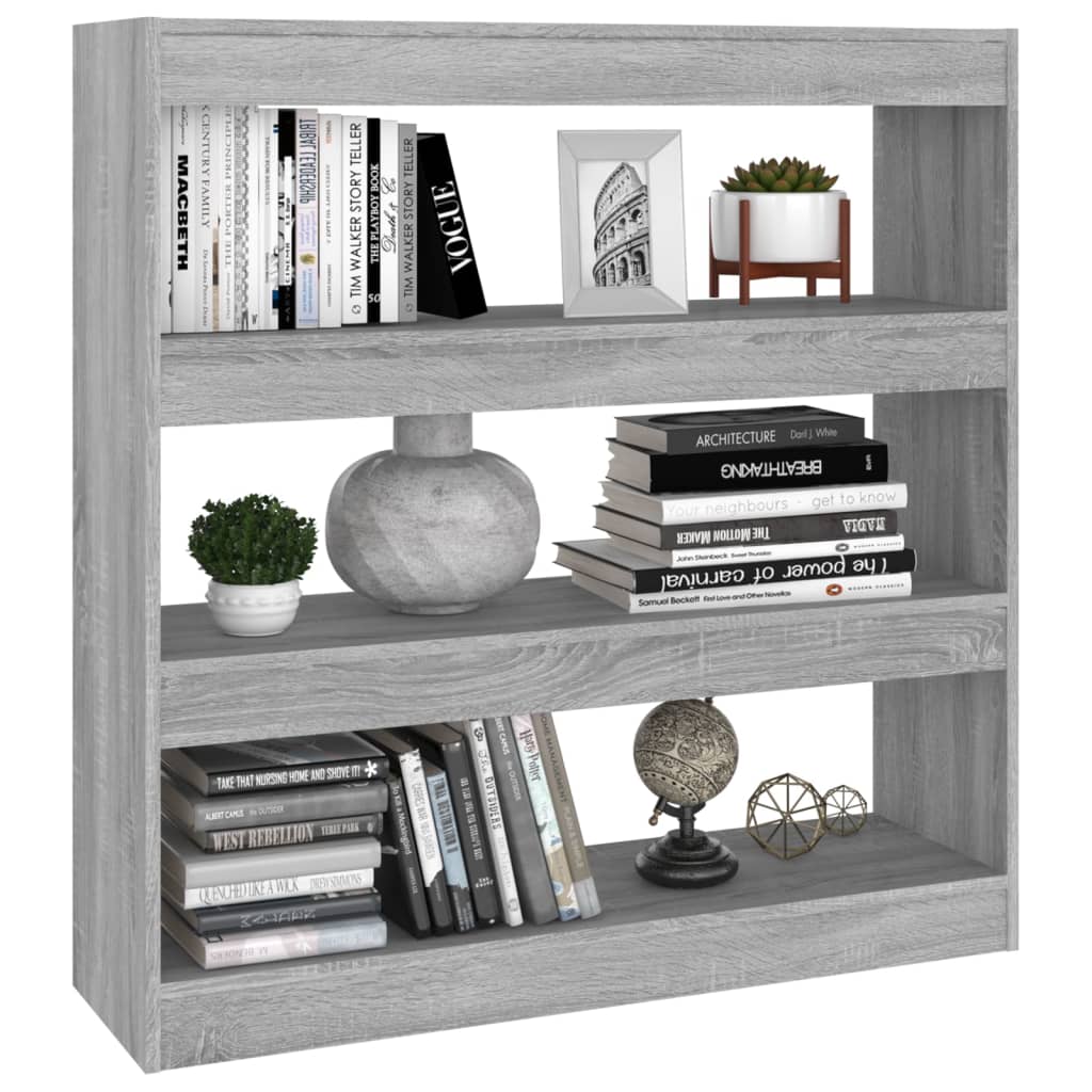 Bookshelf Room Divider Gray Sonoma 100 x 30 x 103 cm