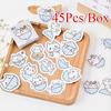 45Pcs/lot Cartoon Cat Sticker DIY Hand Gift Bag Sealing Kawaii Decoration Adhesive Tape Diary Statio