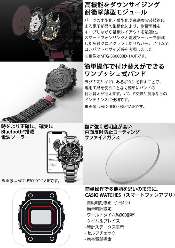 Часы Bluetooth с радио Solar Silver [Casio] G-Shock [MT-G MTG-B3000D-1A9JF Мужские