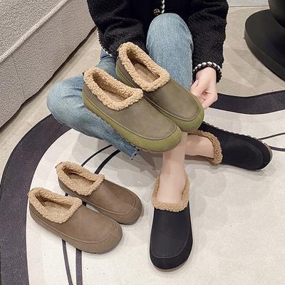 Бархатные туфли-бини для женской зимы, новые, ретро, матовые, с мягкой подошвой, на одном педале, теплые хлопковые туфли для женщин