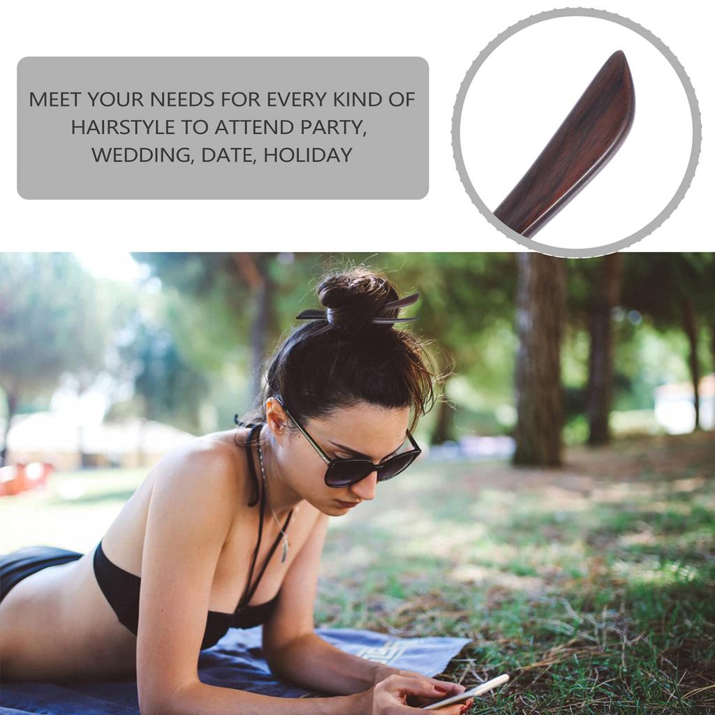 KESYOO Wooden Everyday 2 Japanese Wooden Hair Hair Simple Hair Set of 2 Hairpin, Use, Pieces, Style, Yukata, Stick, Ornament, Accessory, (Styling 1)