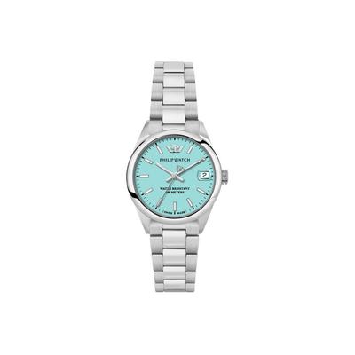 Часы Philip Watch Swiss Made Caribe Urban из нержавеющей стали с бирюзовым циферблатом, кварцевые R8253597645, 100 м, женские часы