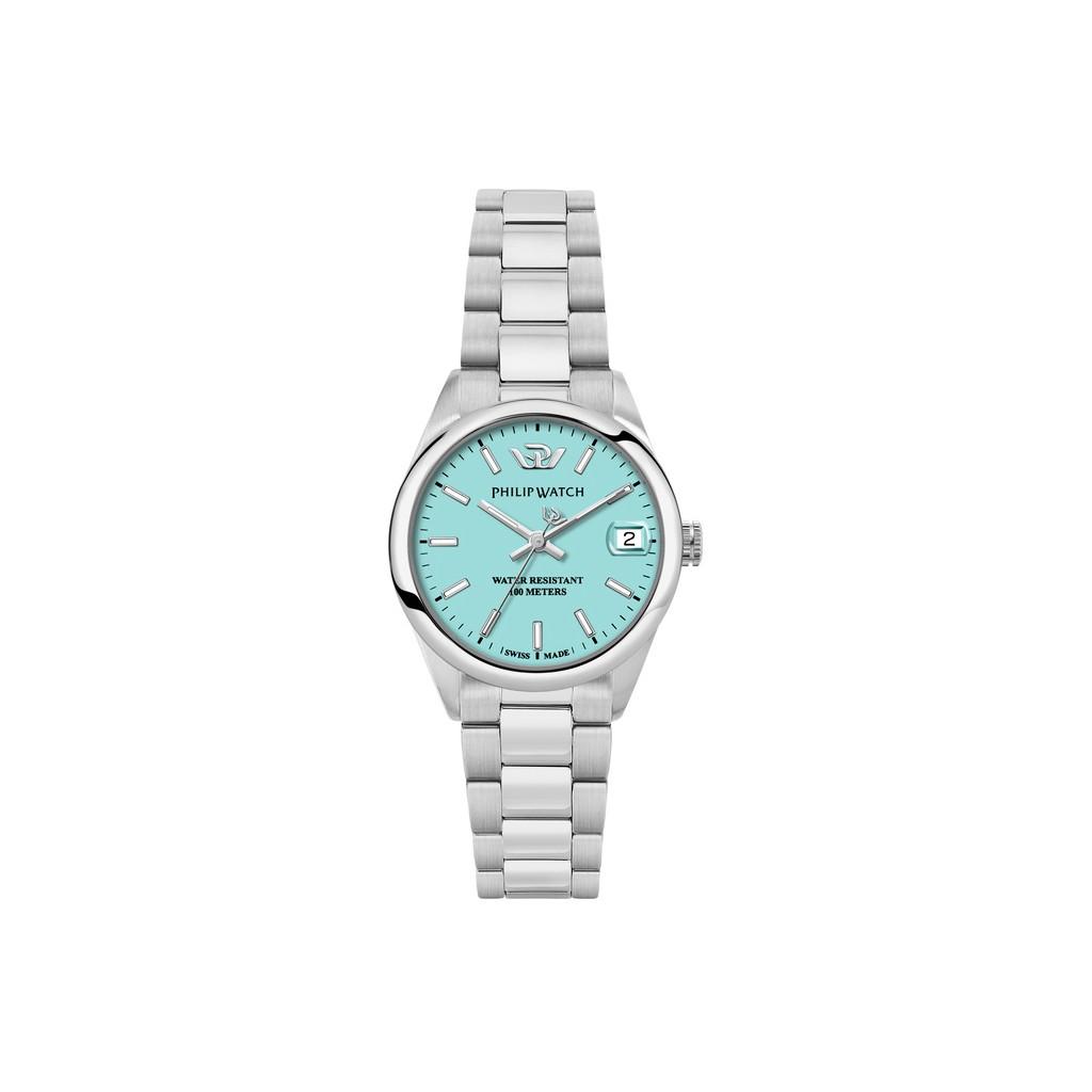 Часы Philip Watch Swiss Made Caribe Urban из нержавеющей стали с бирюзовым циферблатом, кварцевые R8253597645, 100 м, женские часы