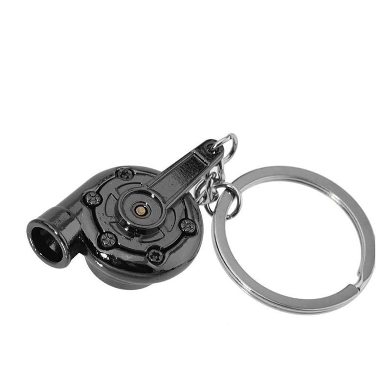 Car Auto Turbo Keychain Sleeve Spinning Turbine Turbocharger Key Chains Keyfob