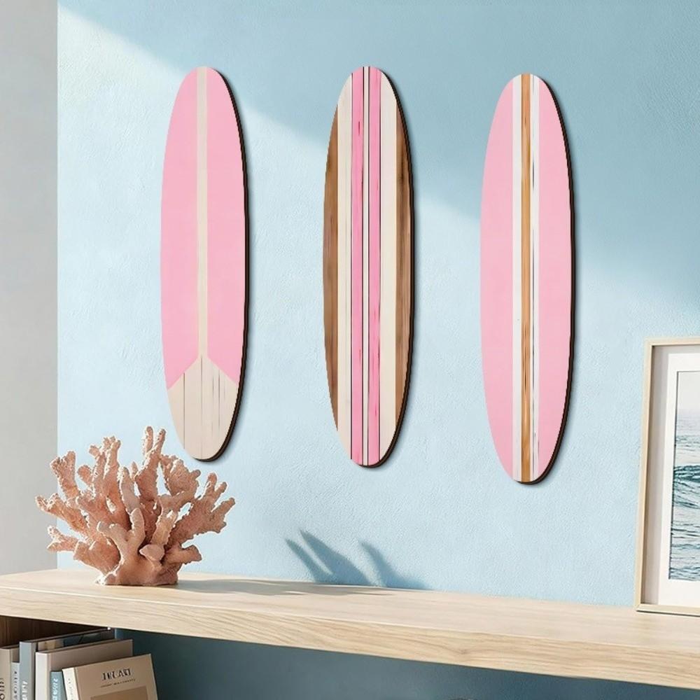 3PCS Ocean Surfboard Wall Hanging Hawaiian Style Beach Surfboard Sign Festival Decor
