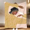 artwork Sofia Lind Art Modern Throw Soft Coral Fleece Blanket 310gsm Fluffy Warm Throw for Sofa Bed Couch Bedroom Decor