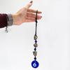 Hanging Stone Pendant – Pyrite Stones & Beads- Evil Eye