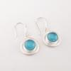 Blue Cat's Eye 925 Fine Silver Gemstone Jewelry Handmade Earrings 1.40" For Mom EE-4-48