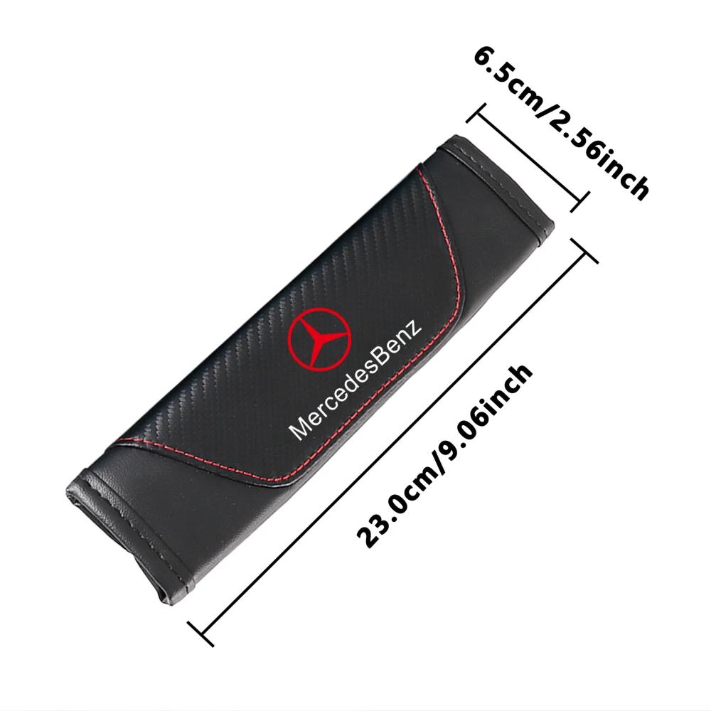 CDW1 Hot 2025 2pcs Seat Belt Covers Car Safety belt cover For Adults Youth Kids Carbon Fiber PU For Benz AMG W202 Auto Accessories In