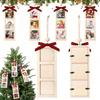 Christmas Photo Frame Ornament Wooden Hanging Decoration with 6 Photo Frames