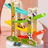 Kids Track Wooden Ramp Racing Toddler Toy Car Set Montessori Educational Toy Game Mini Inertia Slide Roller Coaster Racing