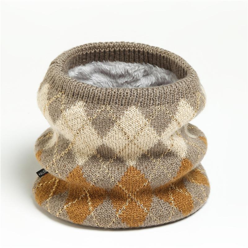 Europe America Women Color Match Fashion Ring Scarf Knit Neck Cover Warm Fleecing Neckerchief Unisex Accessories Free Shipping