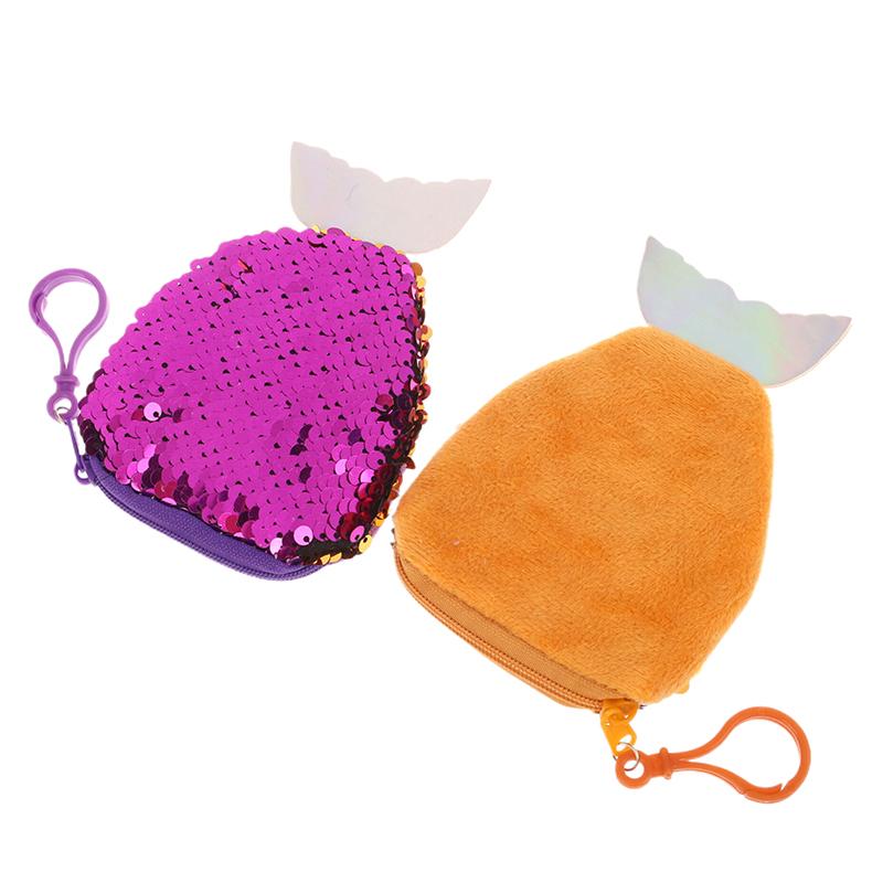 Lovely Sequined Mermaid Tail Coin Purse Cute Small Wallet Money Change Pouch Earphone Storage Bags For Children Gifts