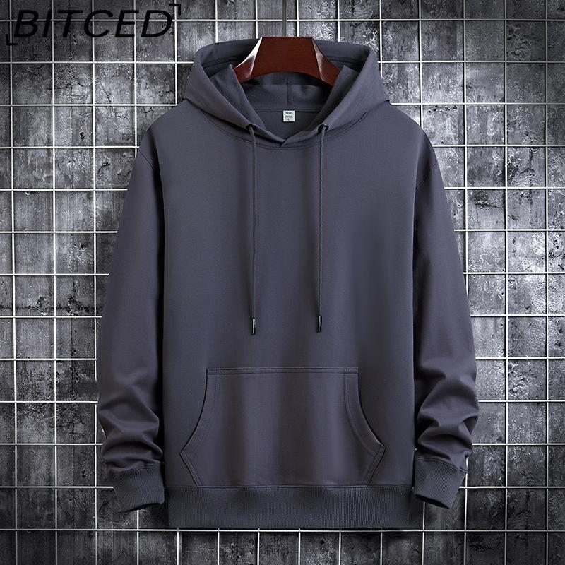 BITCED Осенняя тонкая толстовка с капюшоном и принтом, модная мужская повседневная удобная кофта-пуловер