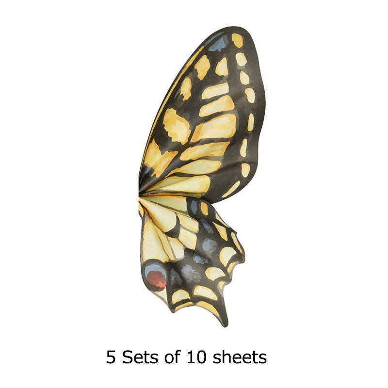 5 наборов из 10 разноцветных бабочек,Бумага для упаковки букетов,Бумага для упаковки цветов,Бабочки