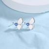 1Pc Ear Cuff Cool Non-piercing Geometric Blue Cubic Zirconia Bright Luster Decorative Gifts Women Double-layered Butterfly Clip Earring Jewelry