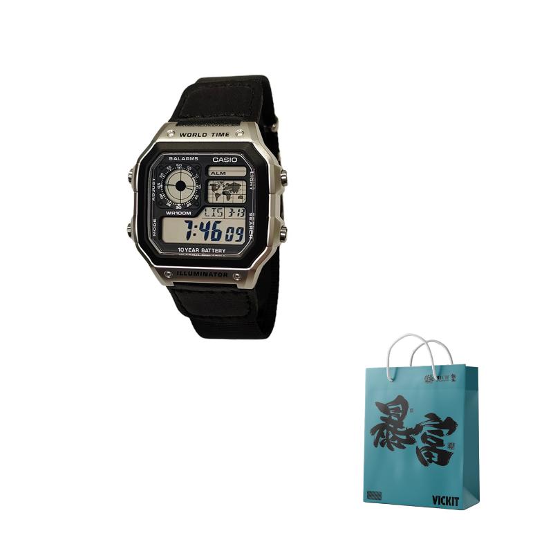 Casio Унисекс Подростковые Черные Часы AE-1200WH-1C(Watch3--)