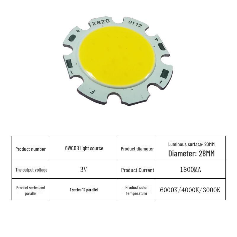 3V Solar COB Lamp Beads, 6V High-Power Integrated Light Source, 3.7V High-Power Beads, Full Parallel COB
