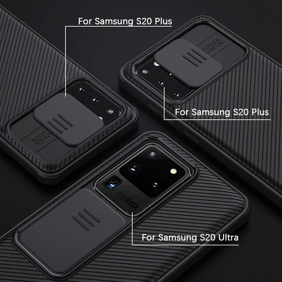 NILLKIN для Samsung Galaxy S21 S20/S21 Ultra/Plus S20 FE A51 A71 Note 20 Ultra Чехол, Защита объектива камеры, Сдвижная защитная крышка