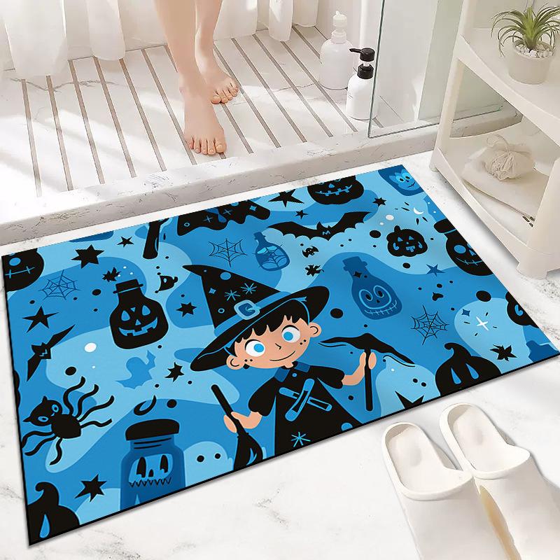 Европейский и американский декоративный коврик для пола на Хэллоуин, коврик для входной двери, коврик для входной двери с изображением тыквы и ведьмы