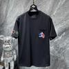 8505 CHROME HEARTS 2025 Летняя новая высококачественная хлопковая свободная футболка с круглым вырезом большого размера для мужчин и женщин, парная футболка